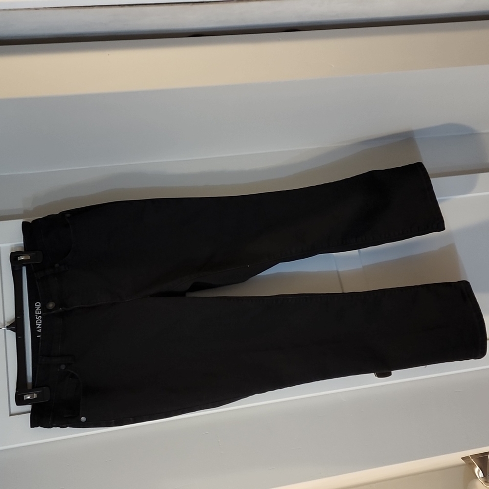 Lands'end. Black straight leg jeans. 12(P)